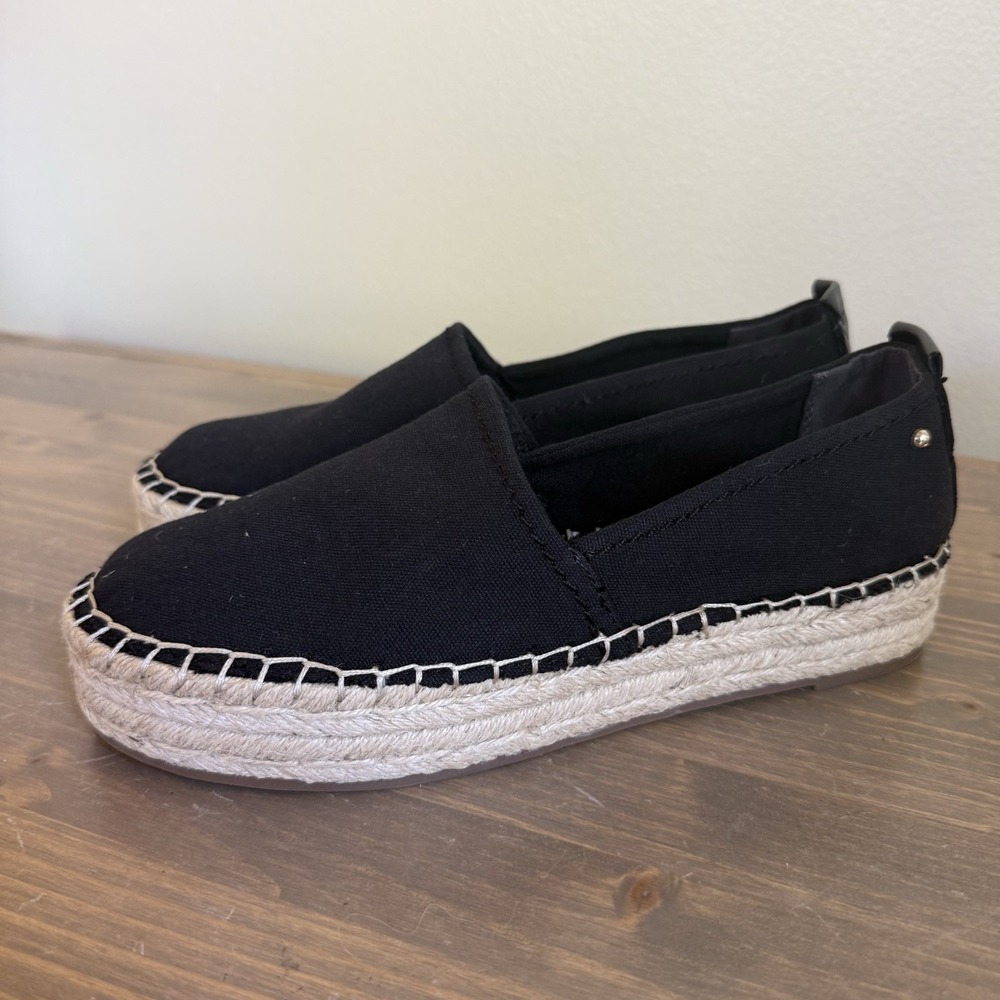 Sam Edelman Womens 8.5 Black Tan Khloe Espadrille Platform Slip On Shoes - Picture 2 of 8